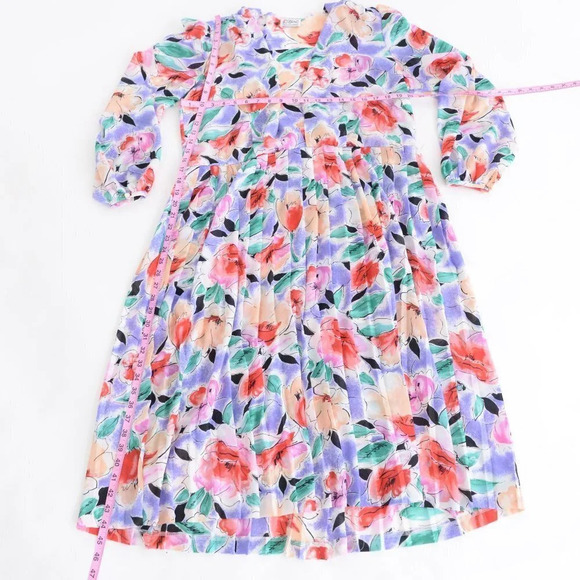 Vintage D'allaird's Made In Canada Floral Long Sleeve Midi  Dress - Picture 5 of 15